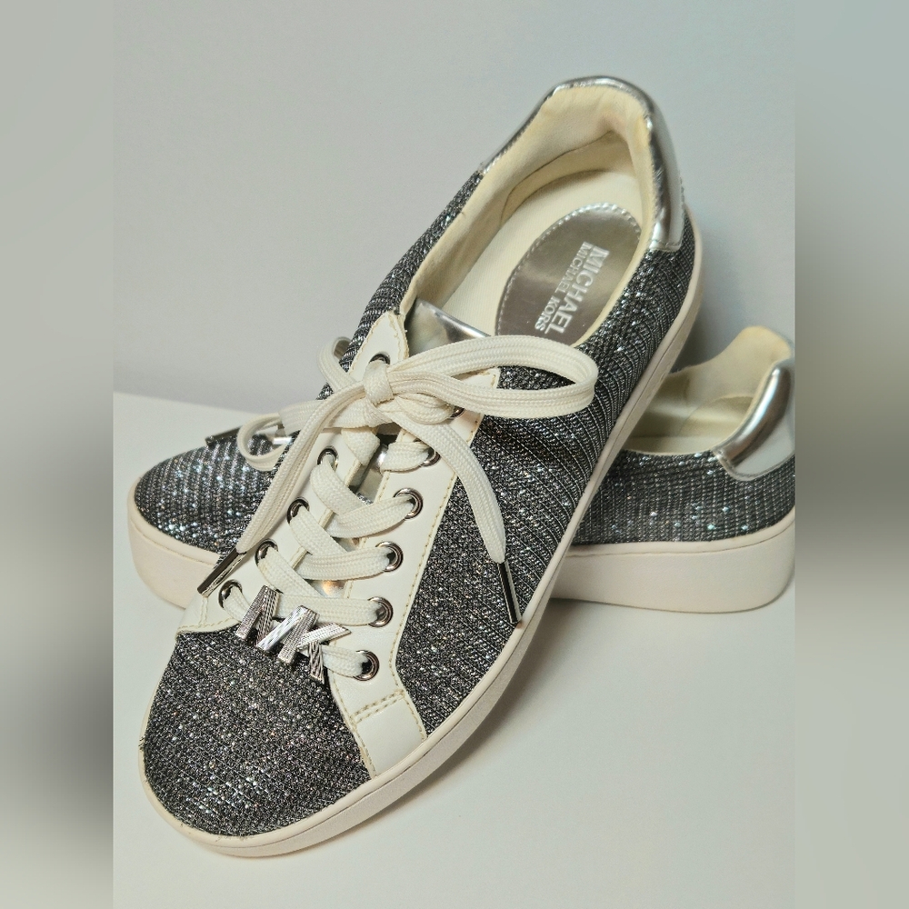Michael Kors Poppy Lace Up Glitter Mesh Sneakers,  Sz 6M